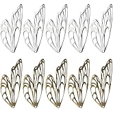 diyhub 10Pcs Butterfly Wings Pendants Stainless Steel Large Hollow Flying Dragonfly Wings Hangin Ornaments for DIY Jewelry Making