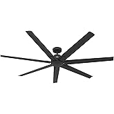 Hunter Fan 72 Inch Black Ceiling Fan with 7 Blades, Indoor/Outdoor Ceiling Fans for Porch, Farmhouse, Bedroom, Living Room (R