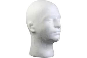 SONGBIRDTH Male Head Model, Foam Mannequin, Head Model Wig Hair Hat Display Foam Mannequin Manikin White (Style 3)