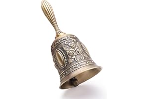 DomeStar Vintage Brass Hand Bell – Loud Call Bell for Bedside, Dinner, Wedding, Christmas & Holiday Party