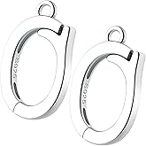 Pndeyo 2pcs 925 Sterling Silver Oval Jewelry Clasps, Hypoallergenic Necklace Enhancer Shortener, Spring Bail Clasp Rings Connector Carabiner for Bracelet Anklet Jewelry Making