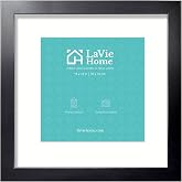 LaVie Home 12x12 Picture Frame, 8x8 with Mat or 12x12 No Mat, Black | 12x12 Wall Decor Photo Frames, 1 Pack, fits 8x8 with Mat, Plexiglass, for Gallery Wall, Family, Wedding, Christmas