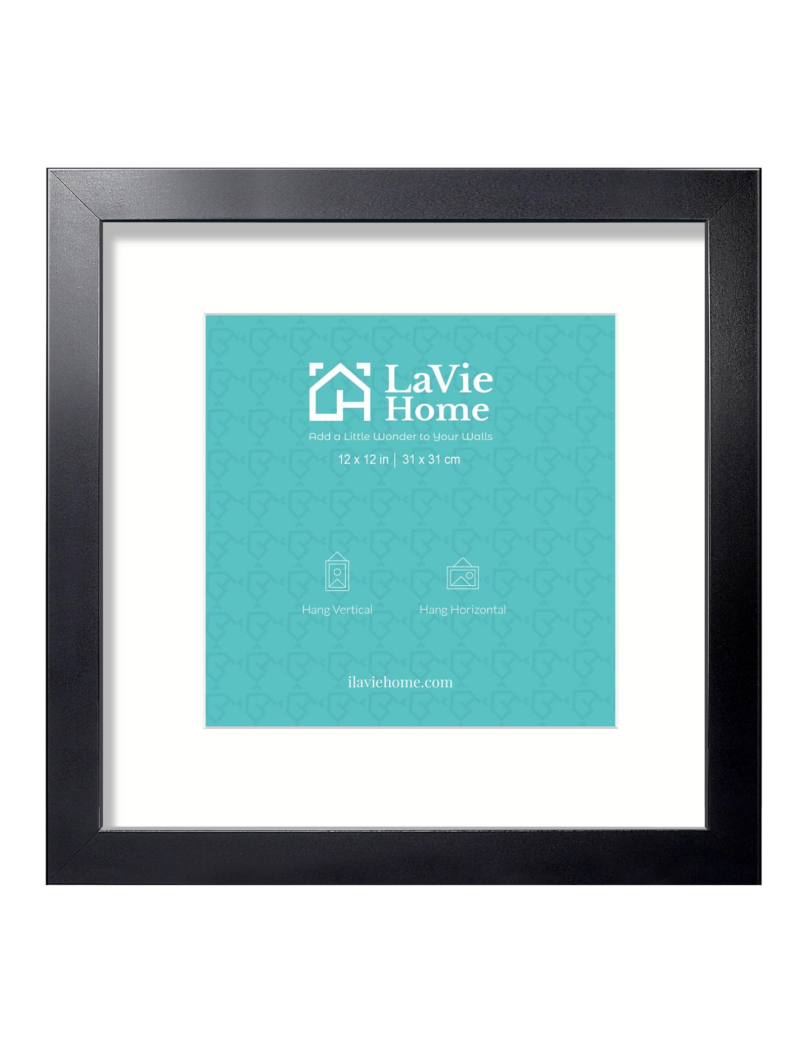 Photo 1 of LaVie Home 12x12 Picture Frame Black Poster Frame,Display Pictures 8x8 with Mat or 12x12 Without Mat, Stable and Sturdy Frame and Polished Plexiglass, Horizontal and Vertical Format of The Walls