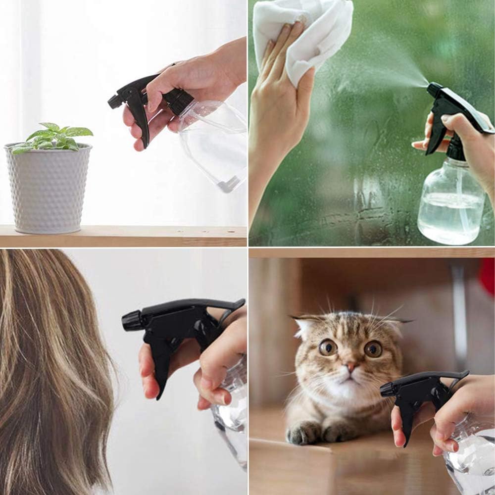 7 Pcs 8 Oz Empty Plastic Spray Bottles with Black Trigger Sprayer, Adjustale Nozzle Sprayer Refillable Sprayers for Planting, Cooking, Hair and Cleaning Solutions : Garden & Outdoor