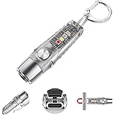 TUNENGE S12Pro Keychain Flashlight Rechargeable,750 High Lumen EDC Mini Flashlight with Clip,Multifunction COB Light with 365nmUV-11 Lighting Modes, Tail Magnet, Flash Light