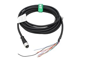 HangTon Cognex Data Man 24V Power IO Cable M12 A-Coded 12 Pin Female to Flying Lead for Keyence IV3 Baumer Camera Sensor Reader 2m