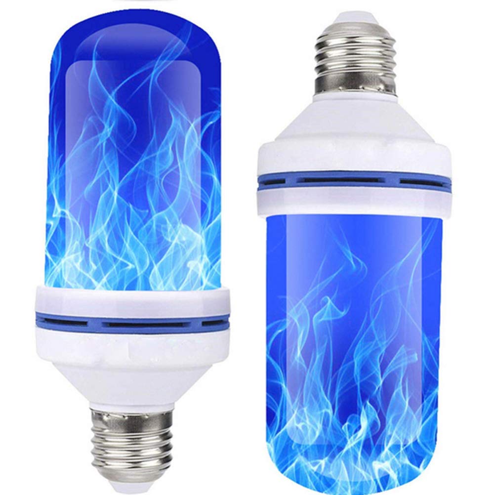 MSLing Flame Bulb, Flame Effect Light Bulbs, Flame Lamp, Flame Effect Bulb, Flickering Light Bulb, LED Flickering Light Bulb, LED E27 Flame Effect Light Bulbs Decor for Christmas Halloween(Blue)