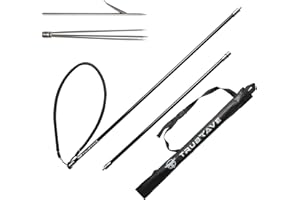 Trubrave – Falcata – Spearfishing Pole Fiberglass for Scuba Diving Pole Spear 2 Piece Hawaiian Sling Pole - M6 Prong Barb Paralyzer Tips Lionfish & Travel Bag (2 Prongs)