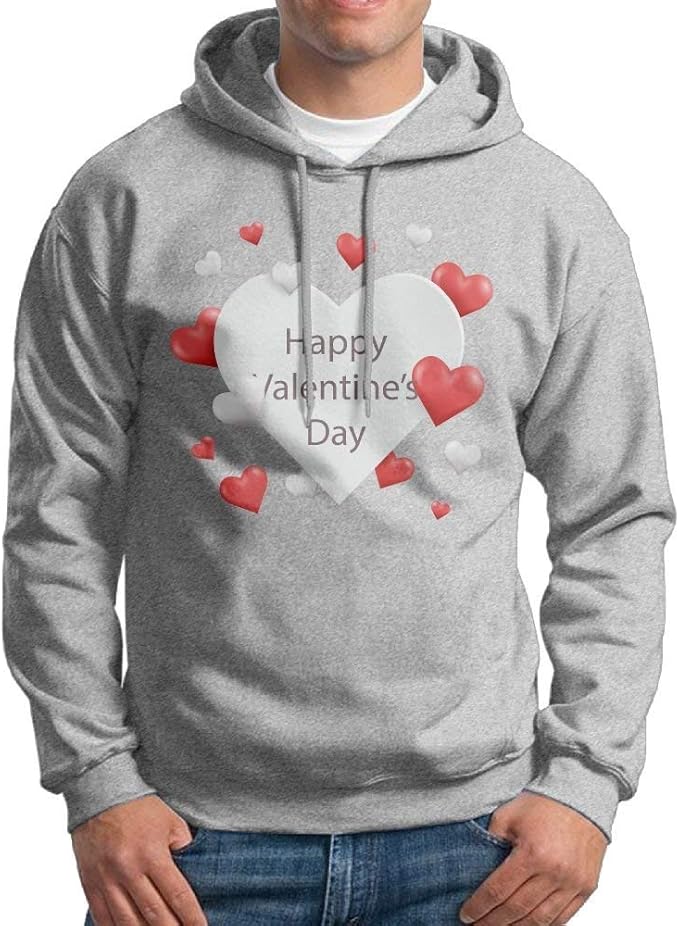 Men's Valentine's Day Print Hoodie Without Pocket Sweater Amazon.co