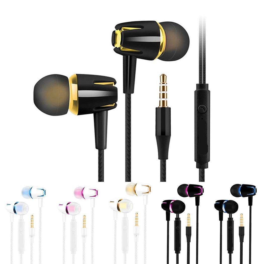 Hello22 3.5mm In-ear Earphones with Mic and Volume Control, Wired Stereo Headphones Earbuds Headset