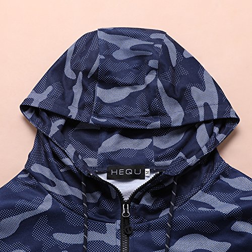 HEQU Men's Camo Hoodie Vest Sleeveless Casual Fitness Zip-up Active Tank Tops Camouflage L