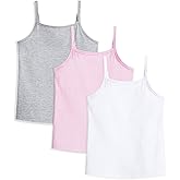 Auranso Girls Undershirts Toddler Camisole Adjustable Straps Cami Dance Tank Tops 3 Pack