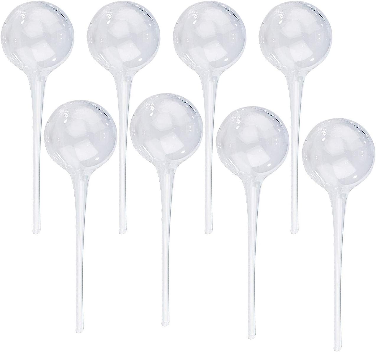 Royal Gardineer Wasserkugeln: 8er-Set Gießfrei-Bewässerungs-Kugeln aus Glas, transparent, Ø 6 cm (Blumen-Bewässerungskugel)