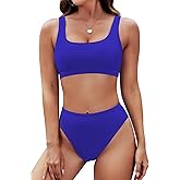 Pink Queen Women's Crop Top High Waisted Cheeky Bikini Set Two Piece Swimsuits