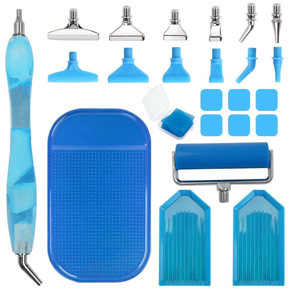 AIFUDA 23 Pcs Diamond Art Painting Accessories, 5D Diamond Art Painting Pen Kits with 12 Pcs Screw Thread Tips and Roller, Adults DIY Crafts