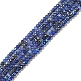 BEADIA Natural Blue Sodalite Beads 4x2mm 120pcs Faceted Rondelle Loose Semi Gemstone Beads for Jewelry Making Design