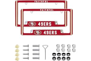 ZTHGS 2Pcs Premium Full Color Aluminum Alloy License Plate Frame for 49ers 4 Screw Tag Holder，12" x 6" Laser Cut Aluminum Alloy Frame - Car/Truck/SUV Automobile Accessory (NF1-10)