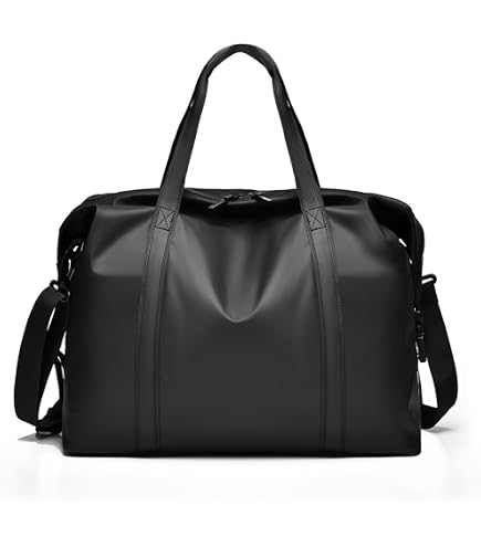 RAINS Hilo Weekend Bag Small - Beige Waterproof Travel Duffel for Men and Women - Compact Black Duffle with Coated Zip, Adjustable Strap, Compression Straps - 2 Year Warranty