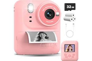 Kids Instant Print Camera Toys,1080P HD Toddler Digital Video Camera,Christmas Birthday Gifts for Girls Boys Age 3-12 Year Ol