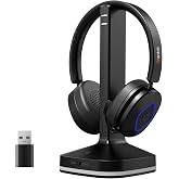 Wantek Wireless Headset with Mic for Work, Bluetooth Headset for Computer | Bluetooth Headphones with Noise Cancelling Mic, Mute, USB Dongle for PC, Mac, Laptop, Work, Zoom, Teams Meetings, Home Office