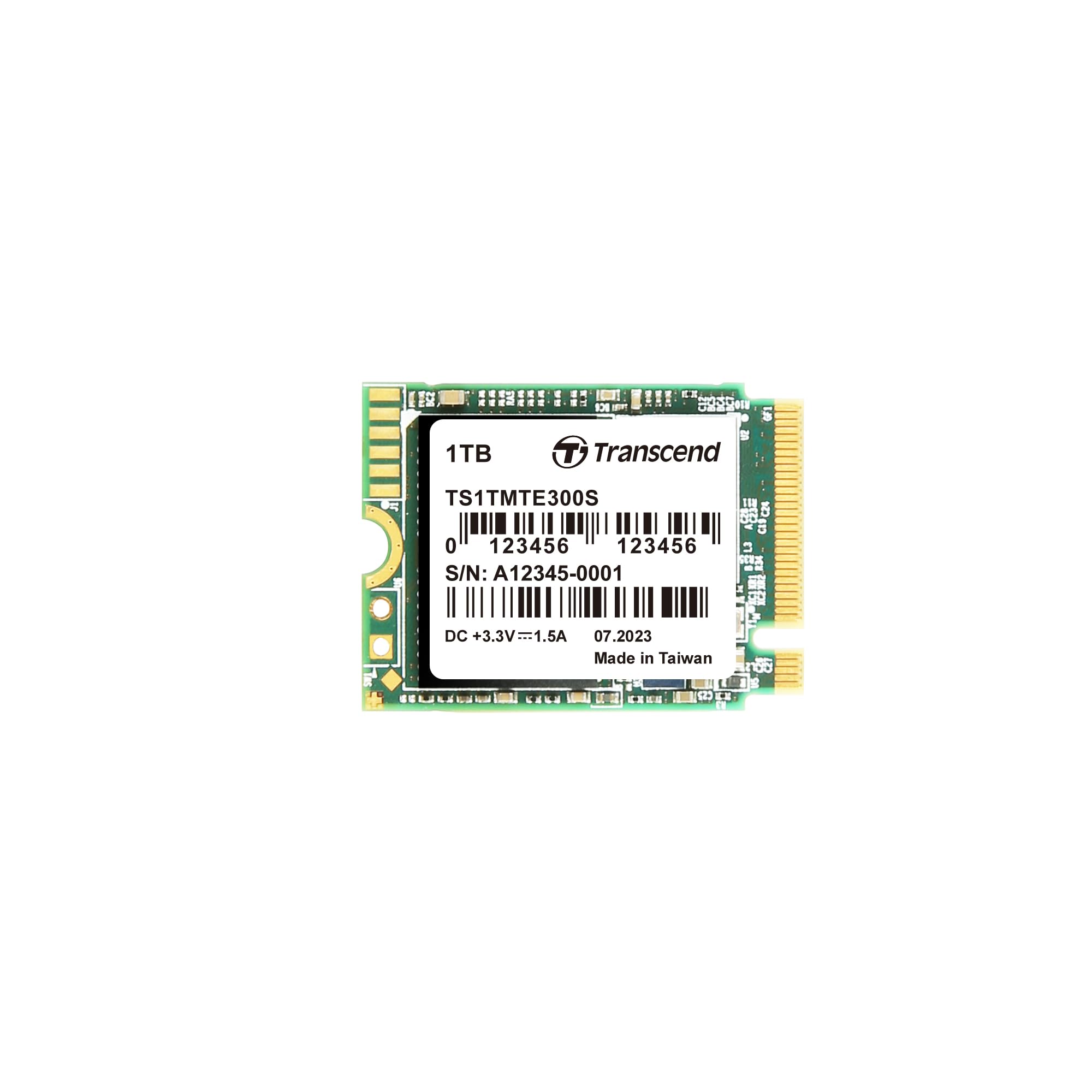 Transcend MTE300S 1TB M.2 2230 NVMe PCIe Gen3 x4 SSD, Read/Write up to 2,000/1,650 mb/s with 3D NAND Flash TS1TMTE300S