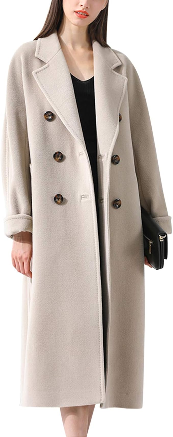brown long pea coat