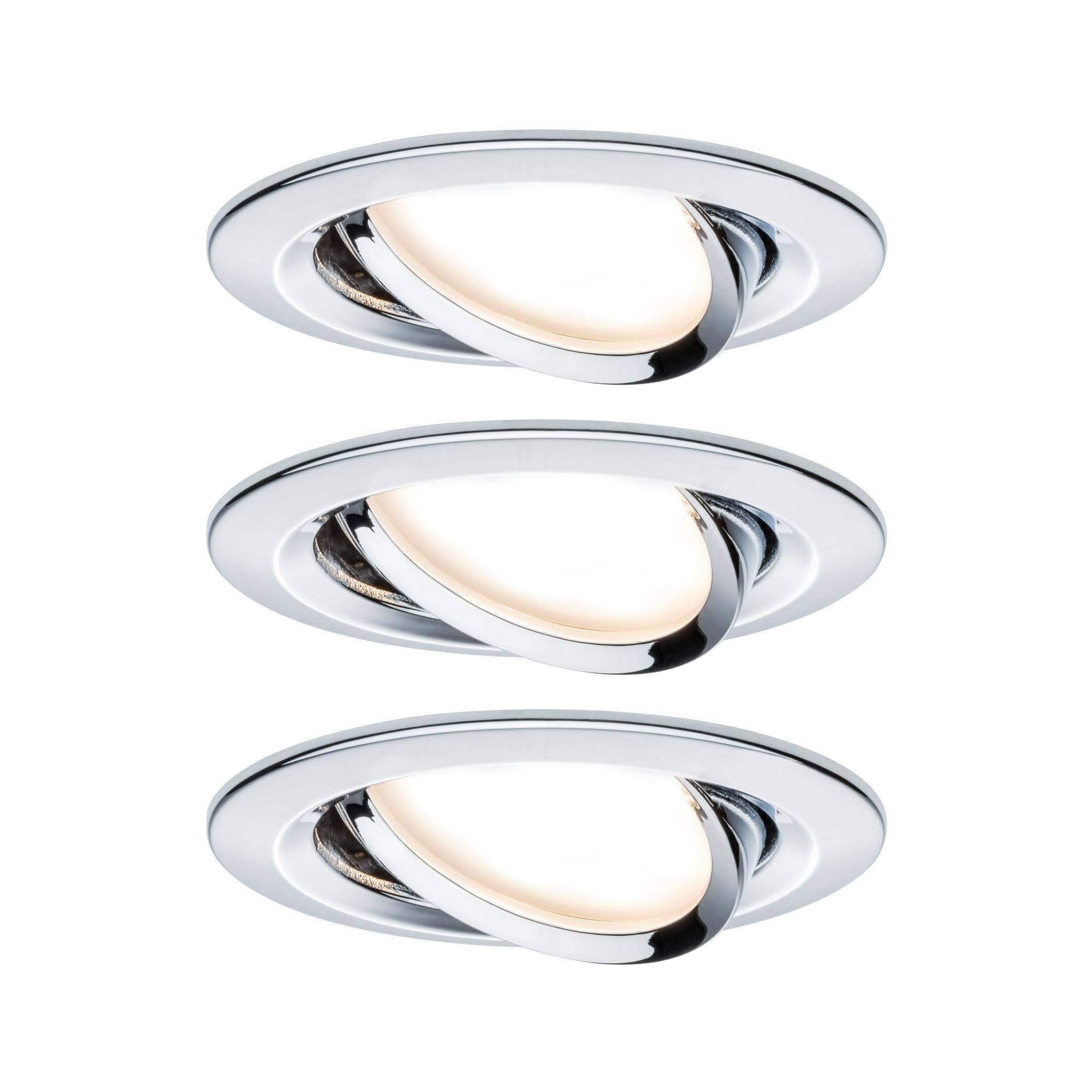 Paulmann 93880 Premium Recessed Light Set Coin Slim dimmable Round swiveling LED 3x6.8W 2700K 230V 51mm chr/alu