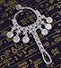 Zealmer Boho Gypsy Silver Coin Charms Slave Bracelets Hand Chain Bracelet Floral