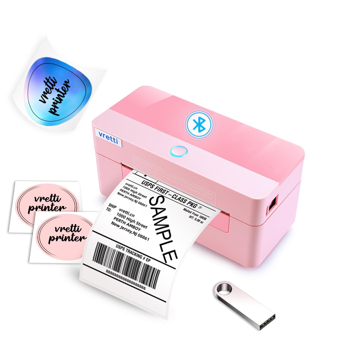 Photo 1 of vretti Bluetooth Shipping Label Printer - 4x6 Thermal Label Printer for Packages & Small Business, Compatible with iPhone Android Window Mac
