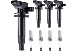 CUSTONEPARTS 4 Pack Ignition Coil Pack Spark Plug FIT Toyota 1.8 L L4 (Corolla 2000-2008, Matrix 2003-2008, Celica GT 2000-2005, MR2 Spyder 2000-2005) Pontiac Vibe/Chevy Prizm-Replaces UF247 C1249 90080-19015