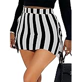 MAYFASEY Women's Elastic High Waist Side Tassels Fringe Floral Print Pencil Skirt Slim Bodycon Short Mini Skirts