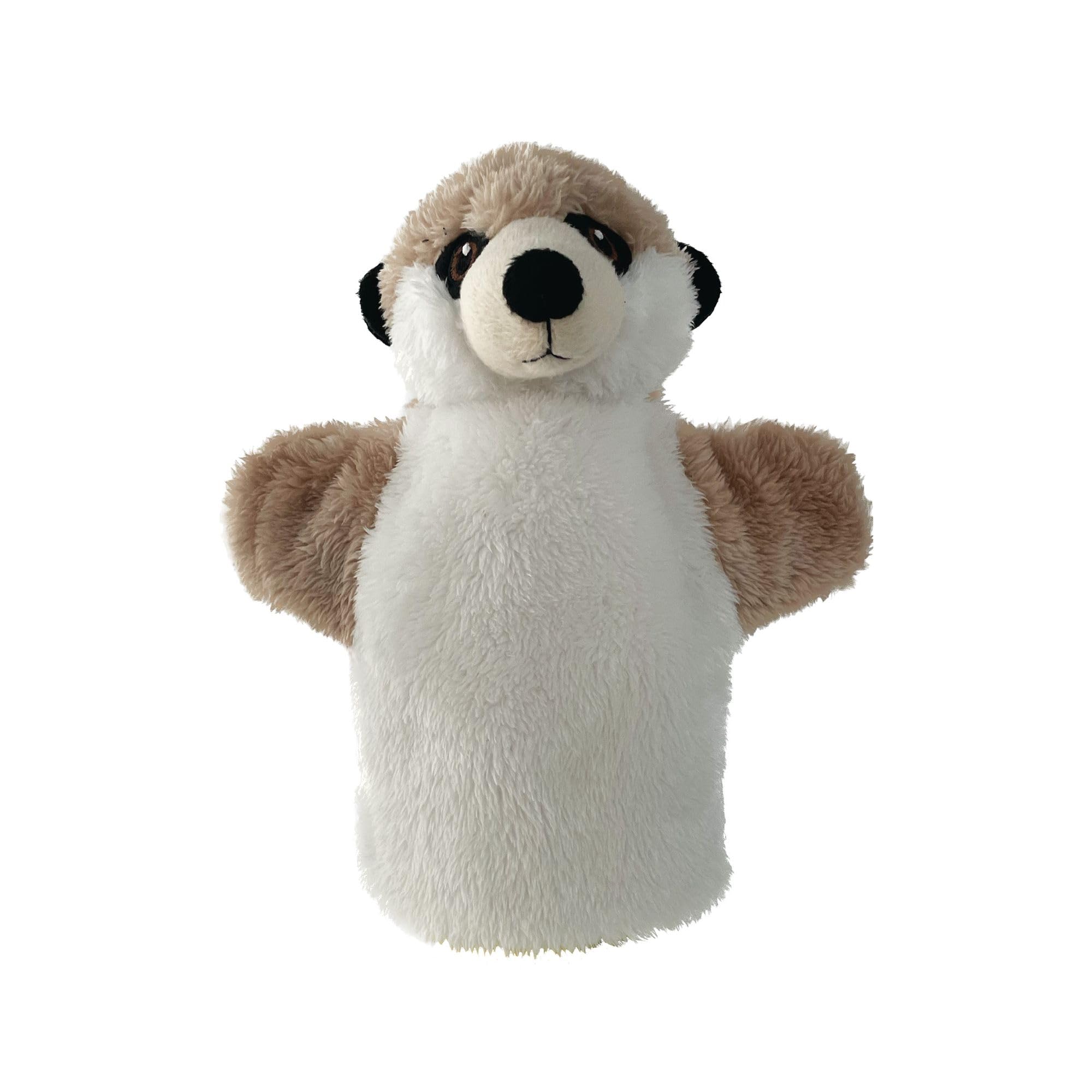 EcoBuddiez Hand Puppet - Meerkat from Deluxebase. Plush Puppets made from Recycled Plastic Bottles. Eco-Friendly Animal Toy for Pretend Play, Kids Gifts and Party Favours.