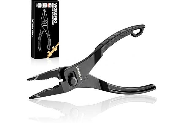 WORKPRO 4.7-Inch Slip Joint Pliers, Black Oxide Finish, High-Toughness Alloy Steel Adjustable Pliers with Two-Position Adjust