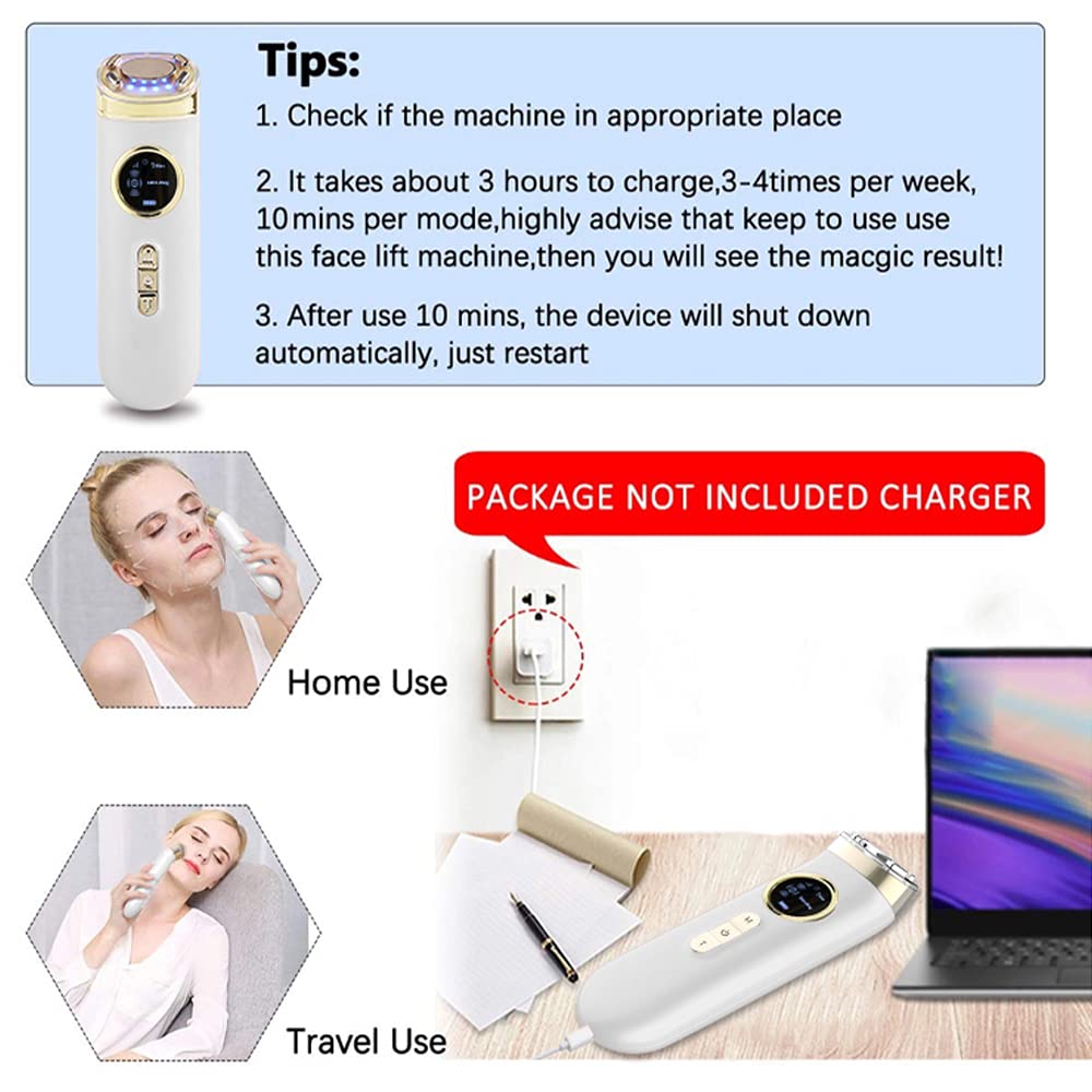 Face Machine for Women Hot Massage for Chin Home Use with USB Rechargeable 4 in 1 Facial Massager: Beauty