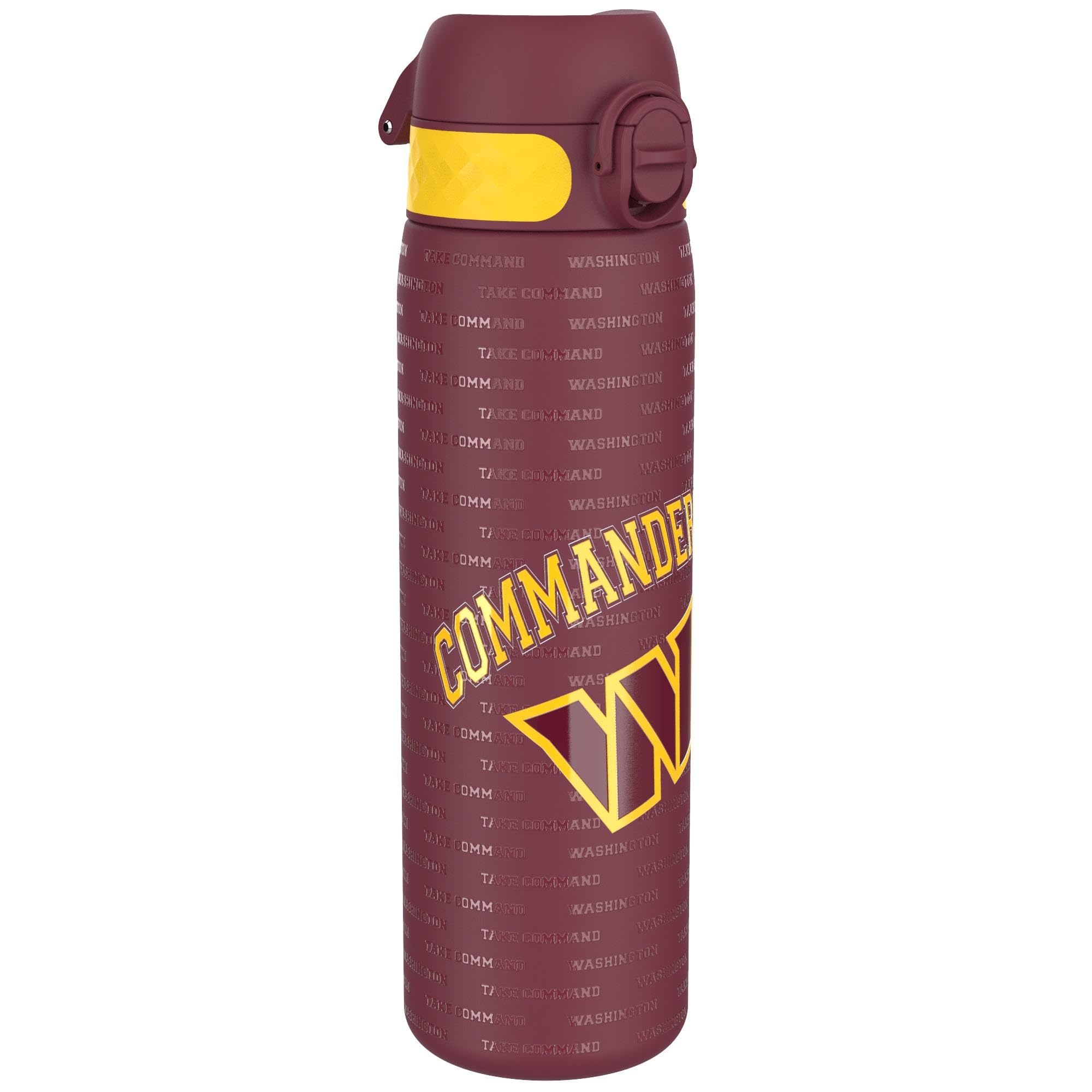 Ion8 NFL Washington Commanders Lightweight Steel Water Bottle, 600 ml/20 oz, Non-Insulated, Leak Proof, Easy to Open, Secure Lock, Dishwasher Safe, Flip Cover, Fits Cup Holders, Metal Water Bottle — image 1