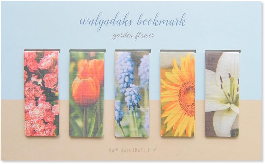 Monolike Magnetic Bookmarks Garden Flower, Set of 5