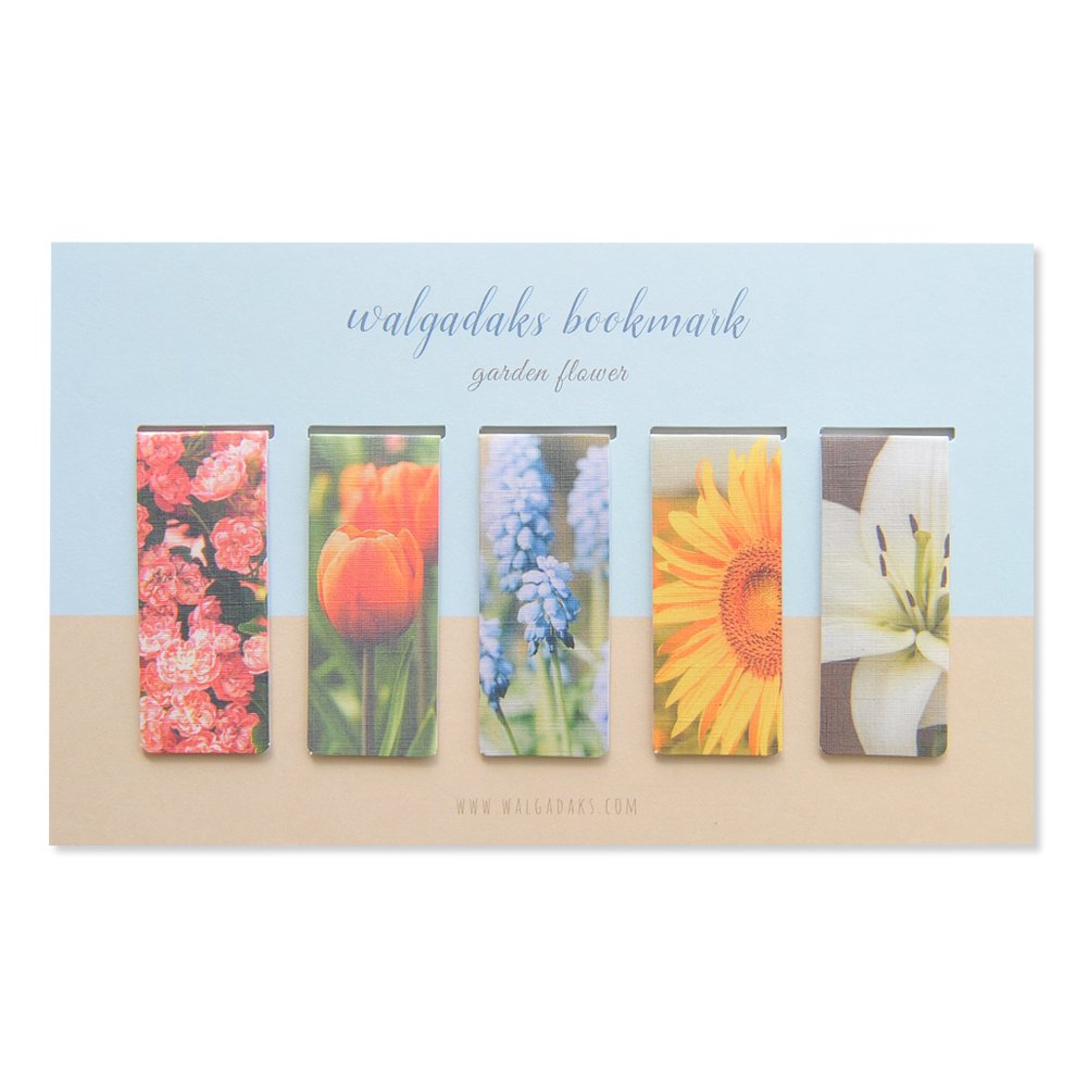 Monolike Magnetic Bookmarks Garden Flower, Set of 5