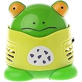 VesipaFly Table Cleaner, Desktop Vacuum Cartoon Mini Frog Dust Catcher Assistance Keyboard Cleaning, Dust Sweeper for Home Office