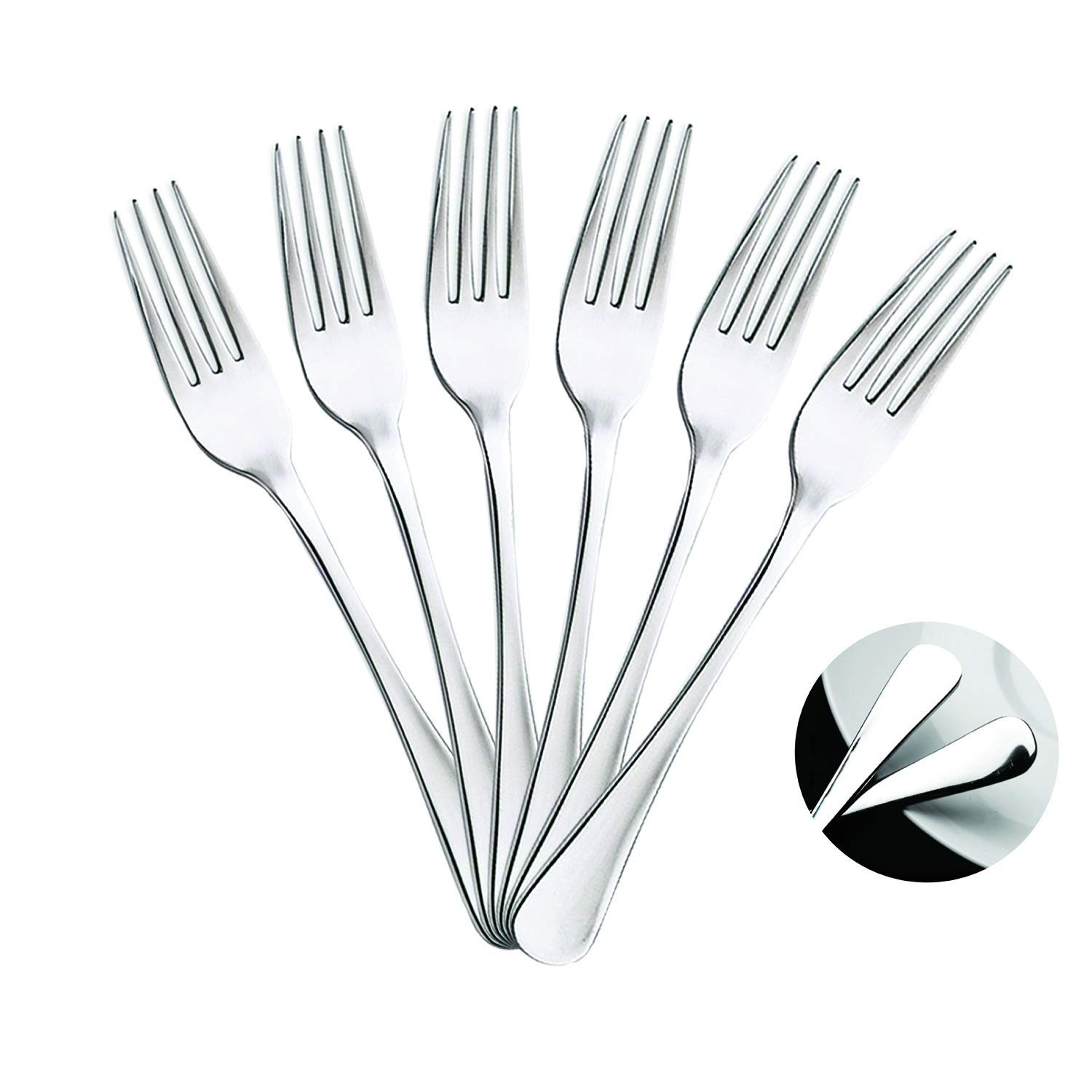 Mr. Spoon Set of 6 Stainless Steel Dinner Forks 20cm x 2.65cm