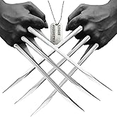 Plastic Wolf Claws Set for Adults, Logan &amp; X-23 Metal-Like Ninja Weapon Cosplay Props for Halloween,Cosplay Party