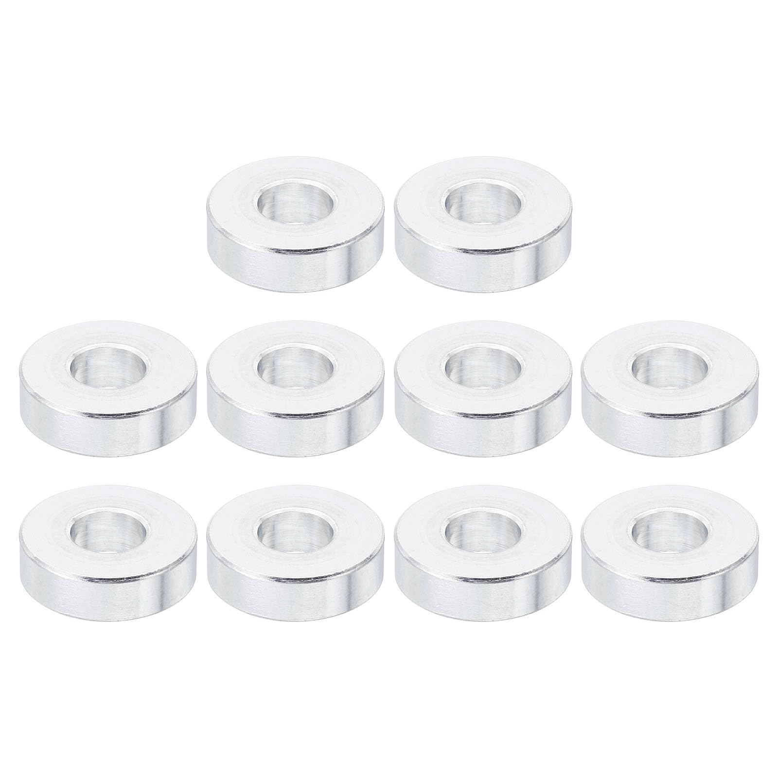 PATIKIL M8 Aluminum Spacers, 10 Pcs Metal Spacer Aluminum 8.5mm ID x 20mm OD x 6mm L Aluminum Spacer Screw Standoff Round for 5/16" or M8 Screw Bolts