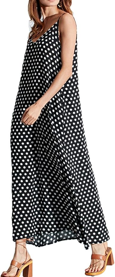 pink polka dot maxi dress