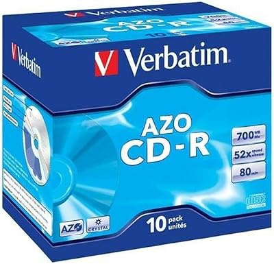Verbatim 52x CD-R Super Azo 700MB 10 Pack Jewel Case - Data Music Photos