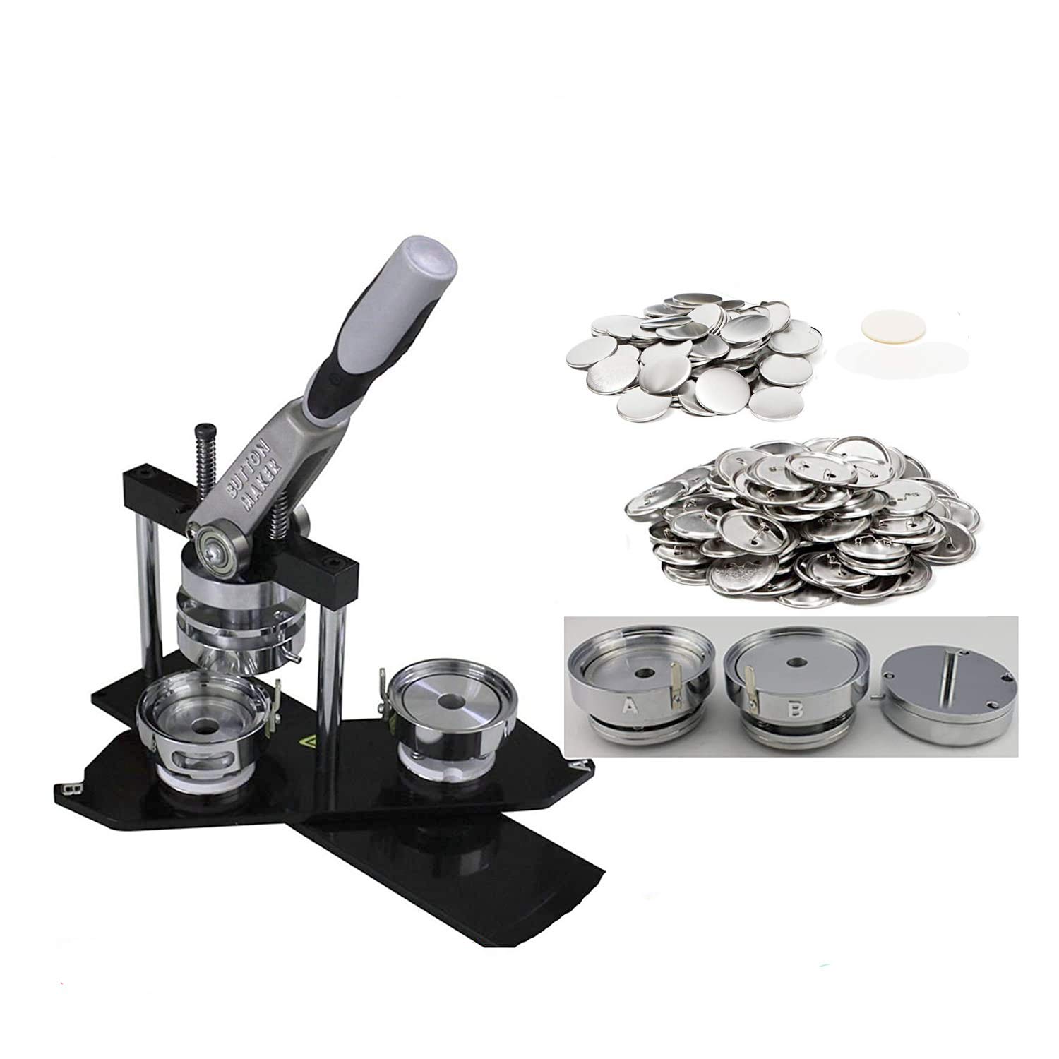 N4 3" (110mm) kit !Badge Button Maker + Circle Cutter +100 Pin Badge SCHOOL PARTY COMPANY DIY!