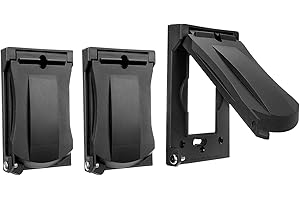 [3 Pack] BESTTEN Outdoor Outlet Cover for GFCI and Decor Receptacle, Weather Proof, Vertical/Horizontal Auto-Closing Lid, UL Listed, Black, H4.65” x W2.87” x D0.71”