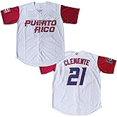 #21 Roberto Clemente Puerto Rico Classic Mens Baseball Jersey Stitched
