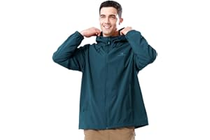 CAMELSPORTS Men Waterproof Softshell Jacket Windbreaker Hooded lightweight Rain Coat for Outdoor Hiking