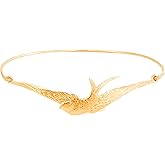 Frosted Willow Bird Lover Jewelry Collection Gifts Claspless Sparrow Bangle Bracelet 8 Inch