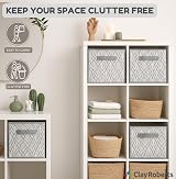 Clay Roberts Storage Cubes Grey Pack of 4 25cm Fabric Boxes view 3
