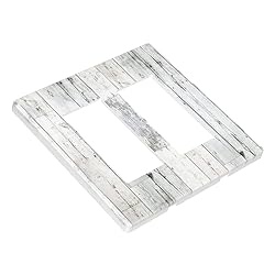 Grey White Wood 2 Gang Double Rocker/Decor Light
